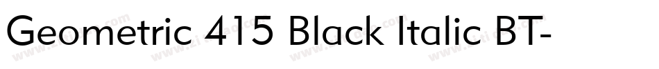 Geometric 415 Black Italic BT字体转换